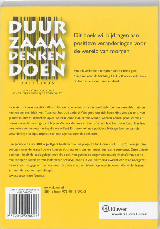 Achterkant van Duurzaam Denken en Doen