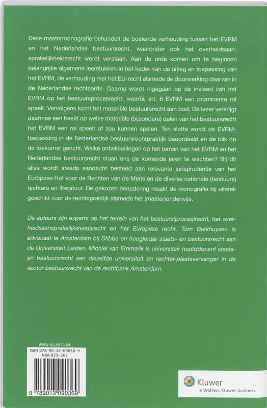 Achterkant van Het EVRM en het Nederlandse bestuursrecht