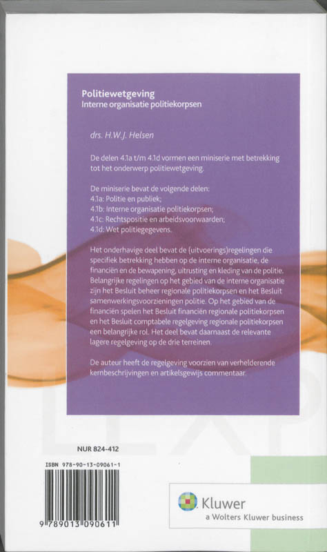 Achterkant van Politiewetgeving