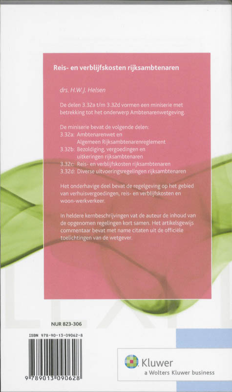 Achterkant van Reis- en verblijfskosten rijksambtenaren