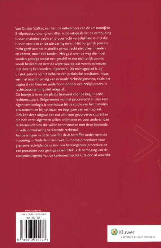 Achterkant van Kennismaking met het burgerlijk procesrecht