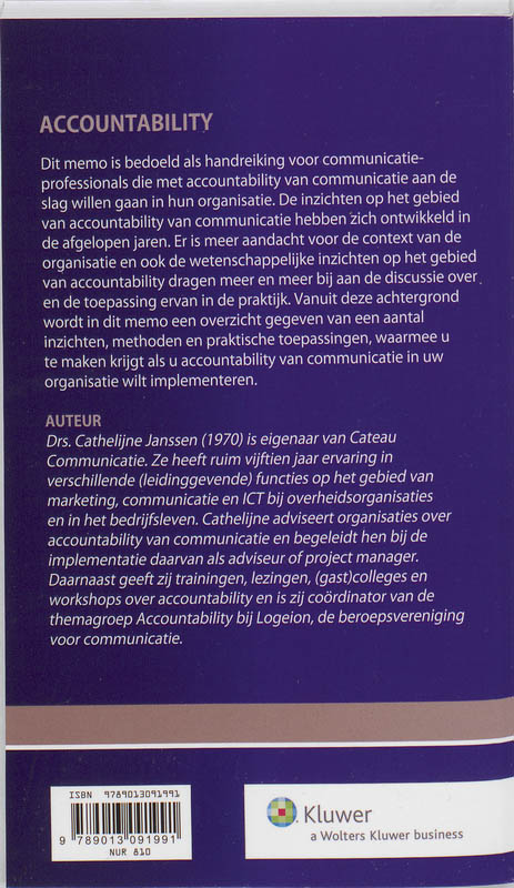 Achterkant van Accountability in communicatie