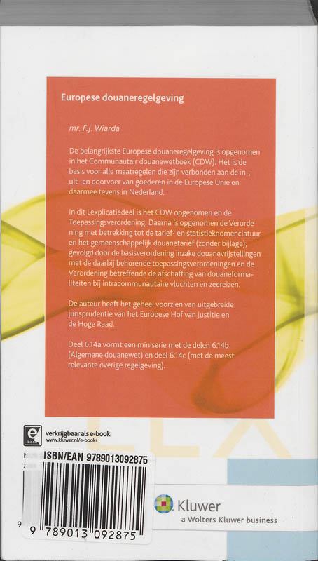 Achterkant van Europese douaneregelgeving