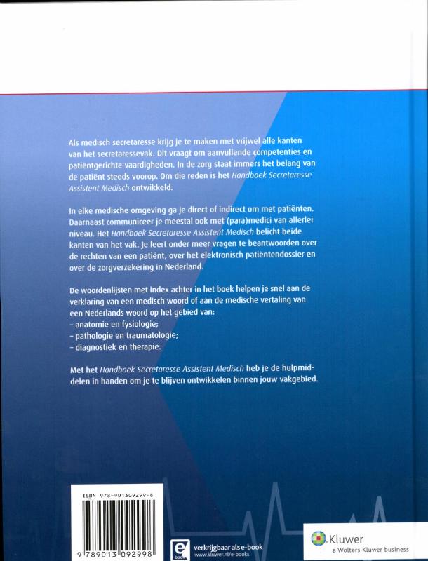 Achterkant van Handboek Secretaresse Assistent Medisch
