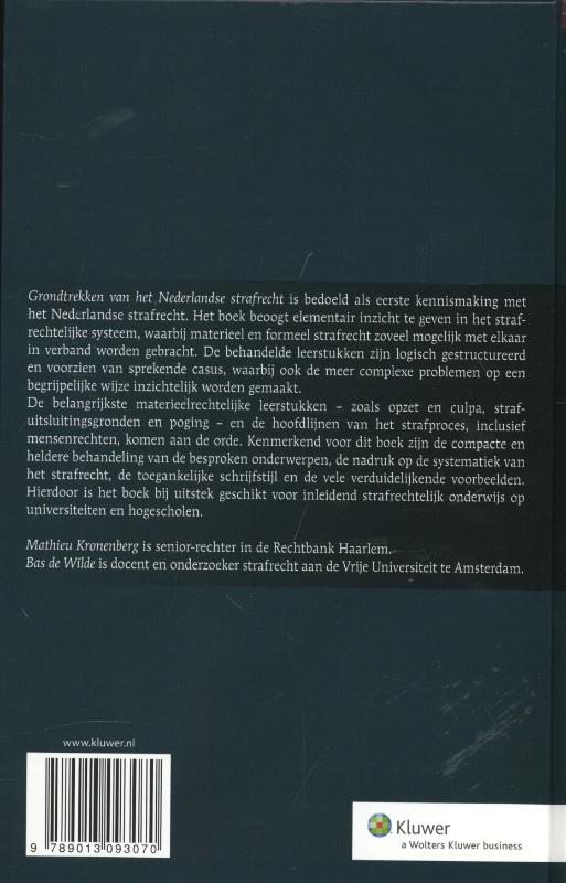 Achterkant van Grondtrekken van het Nederlandse strafrecht