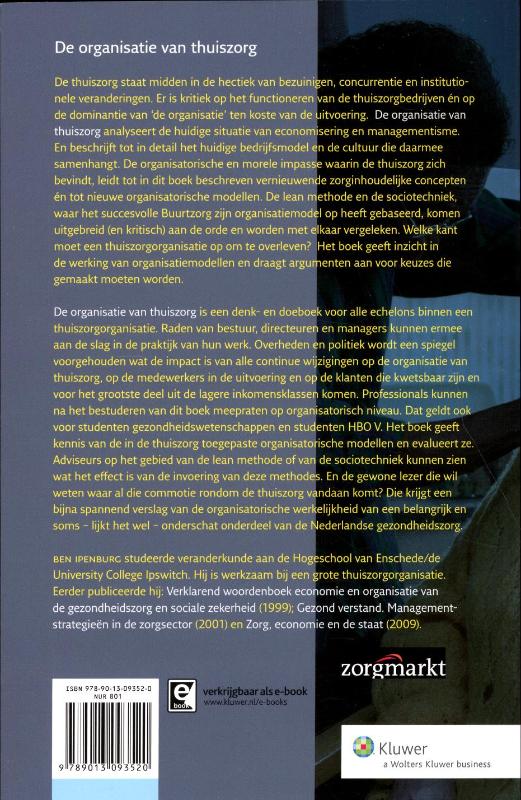 Achterkant van De organisatie van thuiszorg