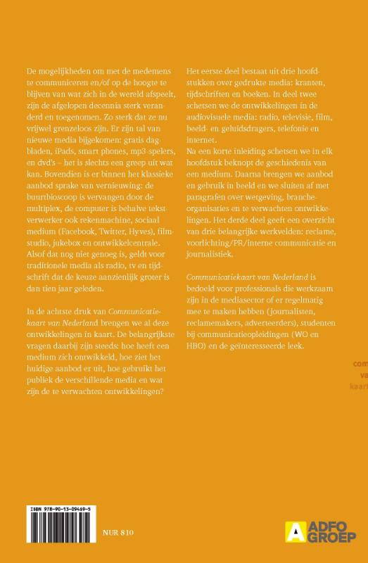 Achterkant van Communicatiekaart van Nederland