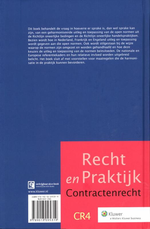 Achterkant van Open normen in het Europees consumentenrecht