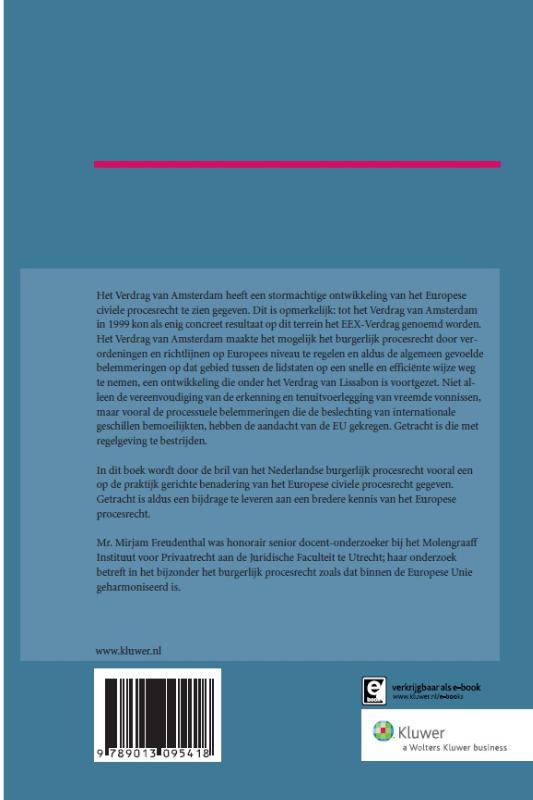 Achterkant van Schets van het Europees civiel procesrecht