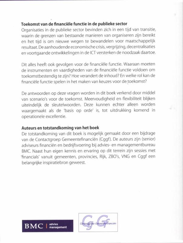 Achterkant van De toekomst van de financiele functie