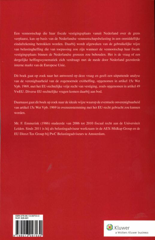 Achterkant van De exitheffing in de wet vpb.1969: EU-rechtelijk onhoudbaar