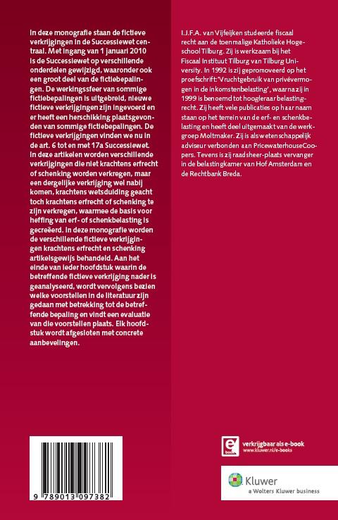 Achterkant van Fictieve verkrijgingen in de successiewet 1956
