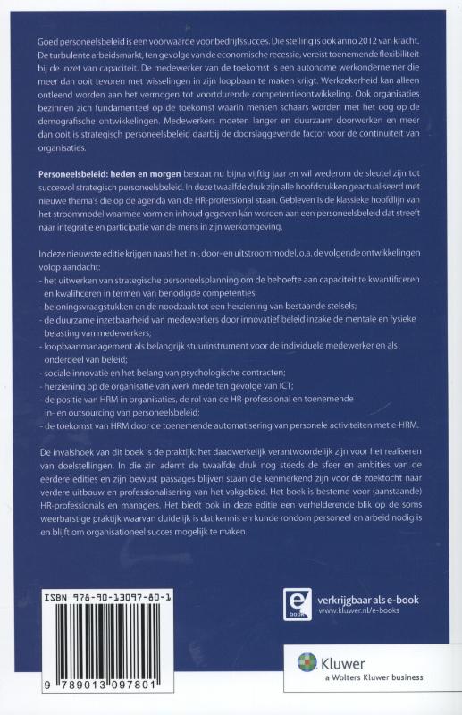 Achterkant van Personeelsbeleid: heden en morgen