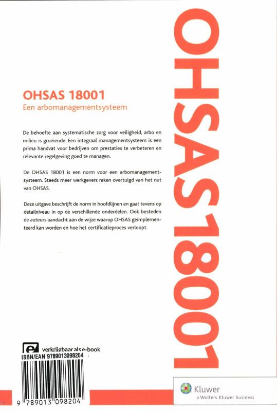 Achterkant van OHSAS 18001