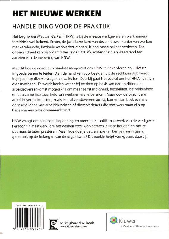 Achterkant van Het nieuwe werken