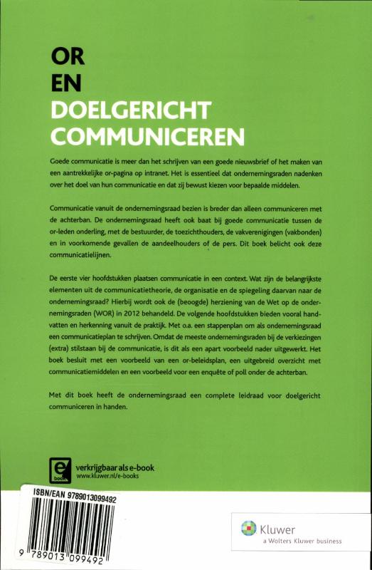 Achterkant van OR en doelgericht communiceren
