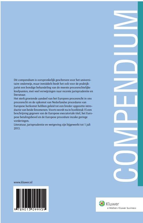 Achterkant van Compendium van het burgerlijk procesrecht