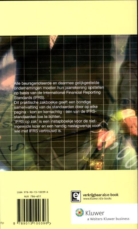 Achterkant van IFRS op zak