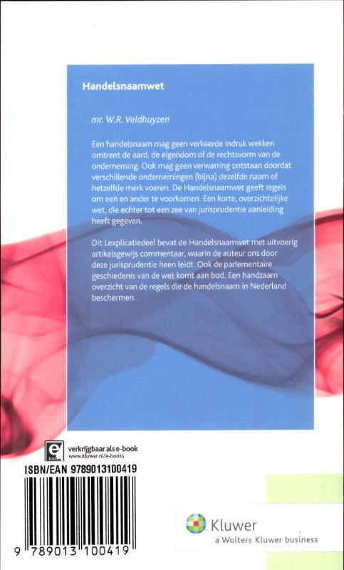 Achterkant van Handelsnaamwet