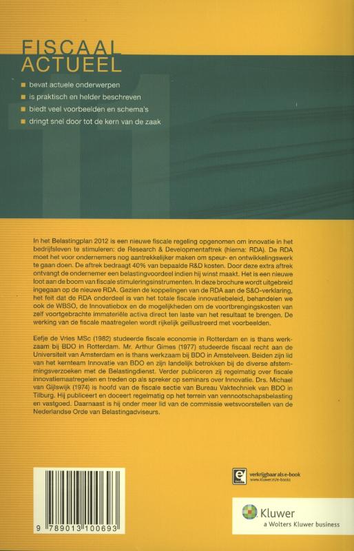 Achterkant van Fiscale stimuleringsmaatregelen innovatie