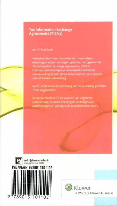 Achterkant van Tax information exchange agreement