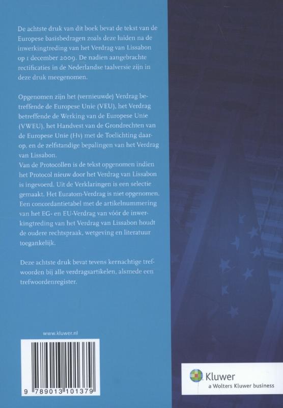 Achterkant van Europese basisverdragen
