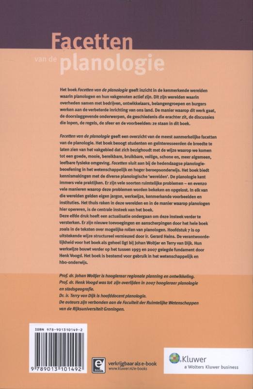 Achterkant van Facetten van de planologie