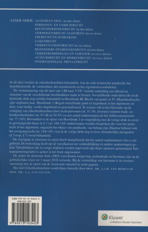 Achterkant van Zekerheidsrechten