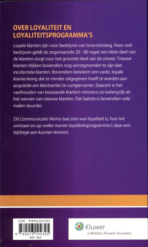 Achterkant van Over loyaliteit en loyaliteitsprogramma's