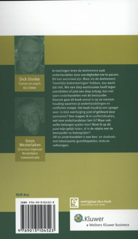 Achterkant van OR en onderhandelen