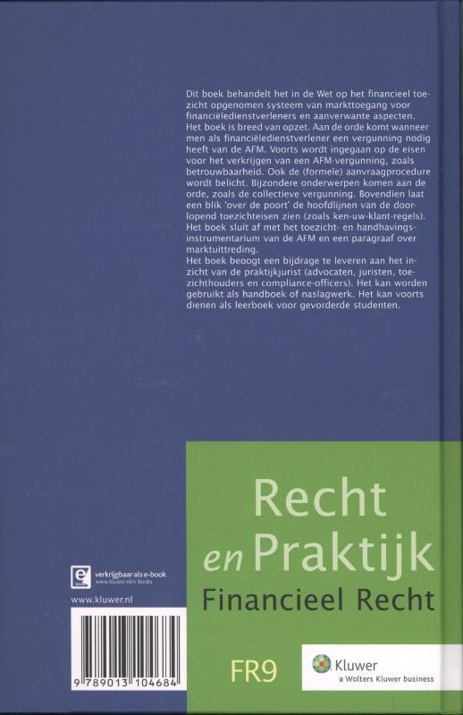 Achterkant van Markttoegang financieledienstverleners Wft