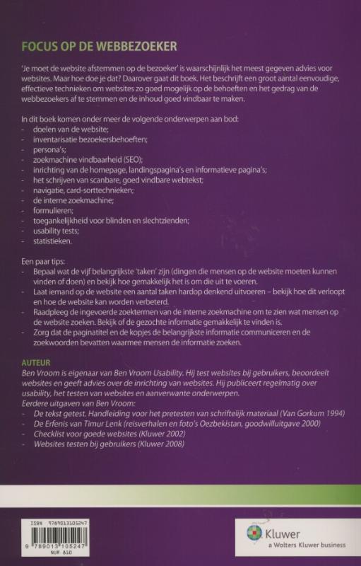 Achterkant van Focus op de webbezoeker