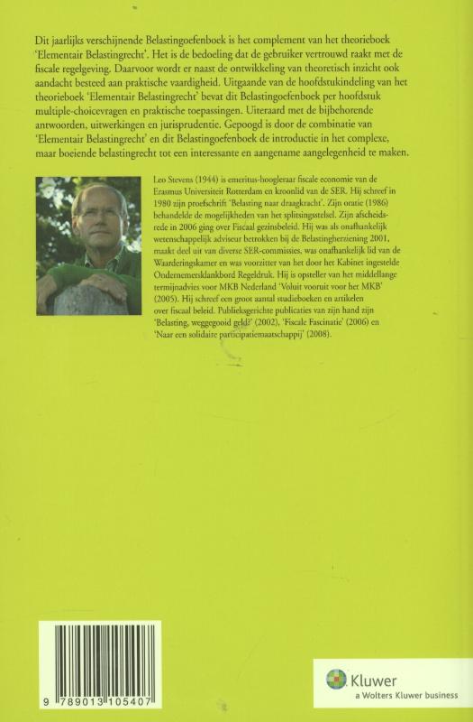 Achterkant van Belastingoefenboek