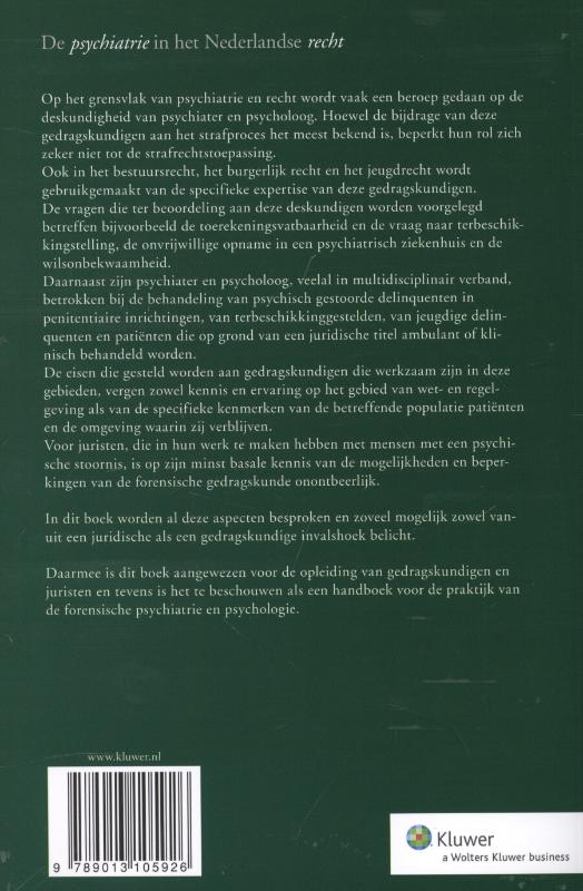 Achterkant van De psychiatrie in het Nederlandse recht