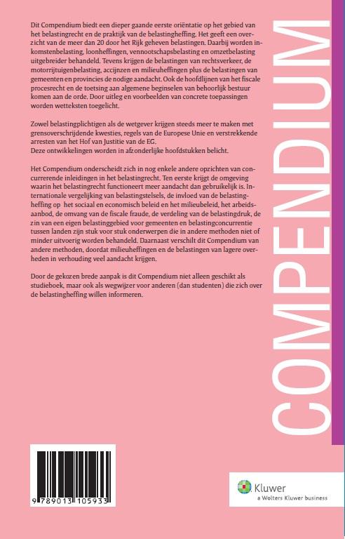 Achterkant van Compendium 'belastingrecht in hoofdlijnen'