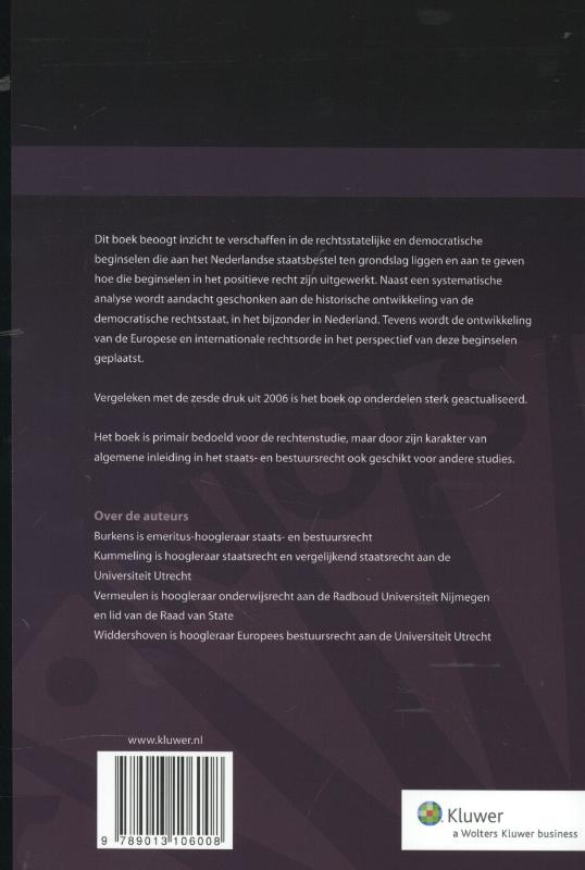 Achterkant van Beginselen van de democratische rechtsstaat