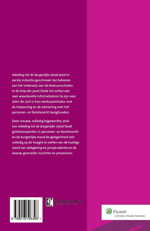 Achterkant van Inleiding tot de burgerlijke stand