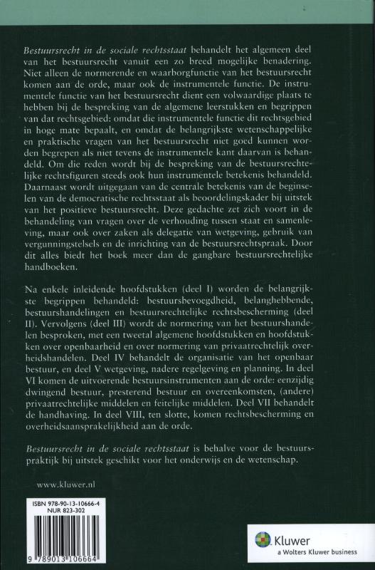 Achterkant van Bestuursrecht in de sociale rechtsstaat