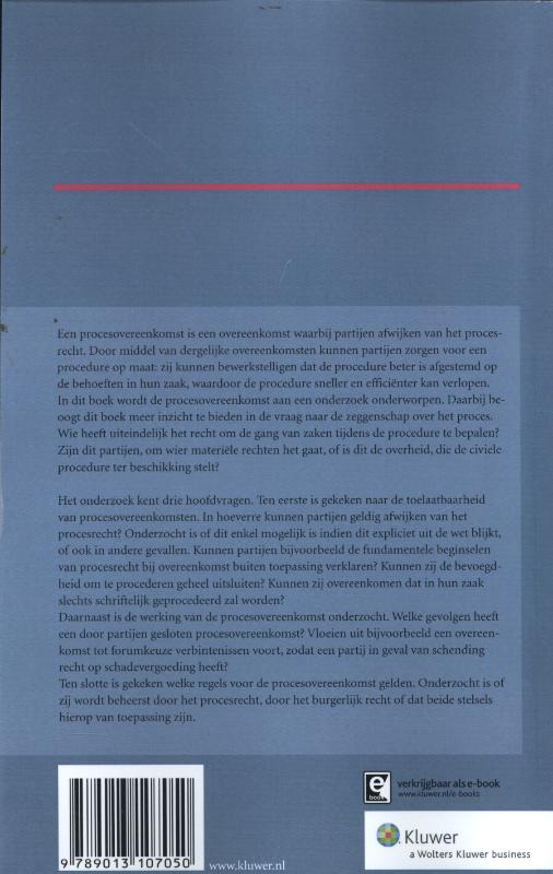Achterkant van De procesovereenkomst