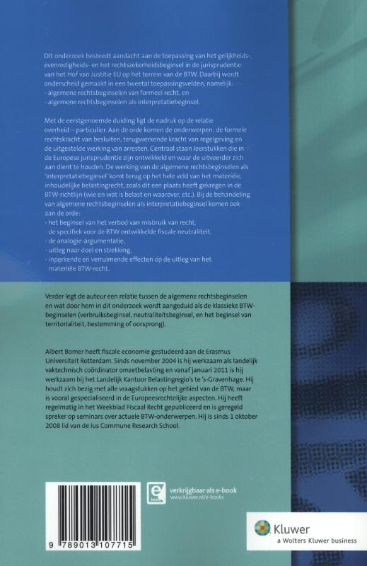 Achterkant van De doorwerking van algemene rechtsbeginselen in de BTW