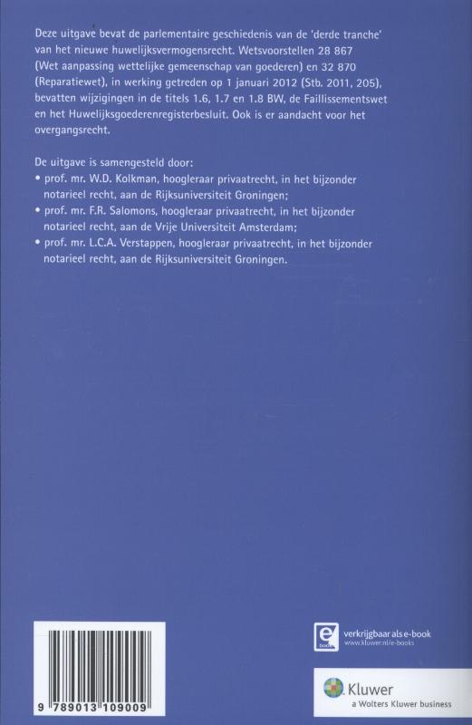 Achterkant van Derde tranche