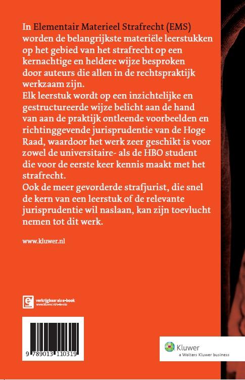 Achterkant van Elementair materieel strafrecht