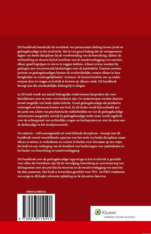 Achterkant van Gedragskundige rapportage in het strafrecht