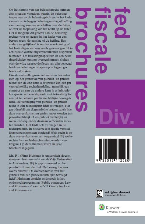 Achterkant van De fiscale vaststellingsovereenkomst