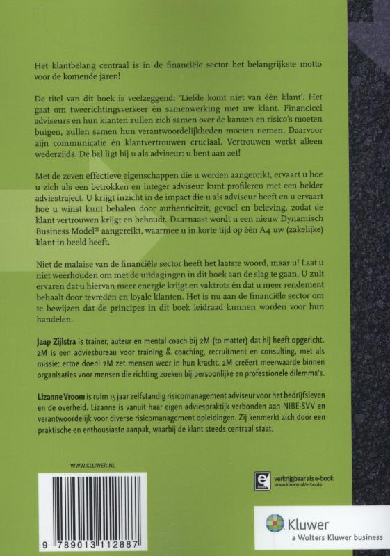 Achterkant van Liefde komt niet van een klant