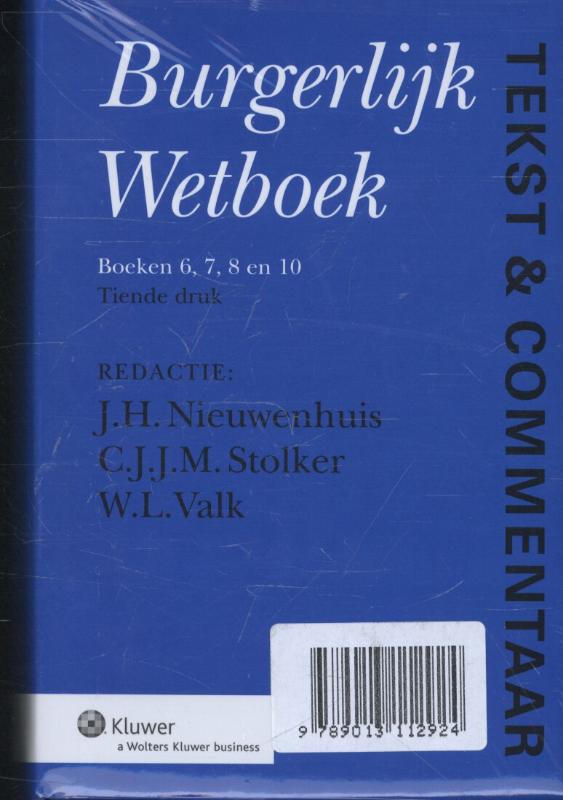 Achterkant van Burgerlijk wetboek Set