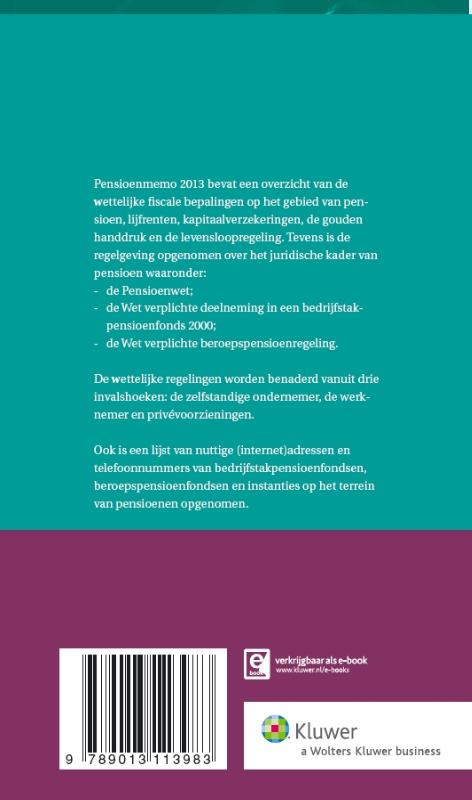 Achterkant van Pensioenmemo