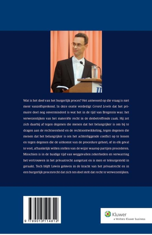 Achterkant van Het burgerlijk procesrecht is de pathologie van het recht