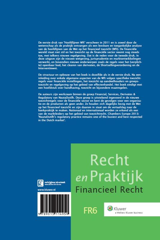 Achterkant van Hoofdlijnen Wft