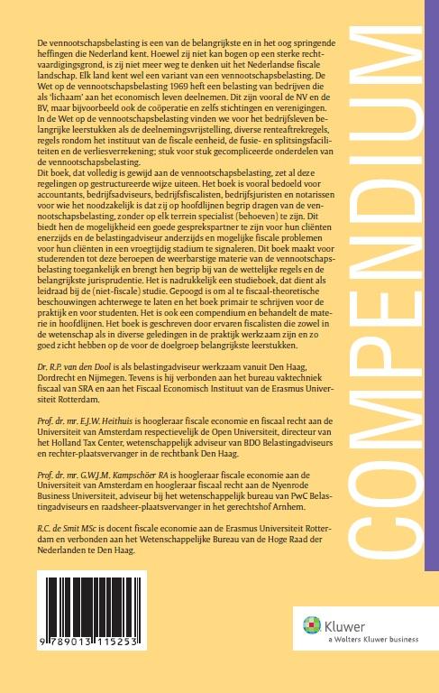 Achterkant van Compendium vennootschapsbelasting